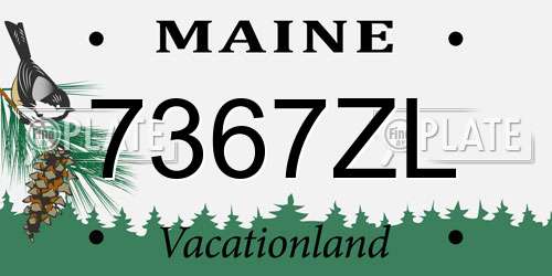 7367ZL Maine License Plate