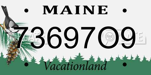 73697O9 Maine License Plate