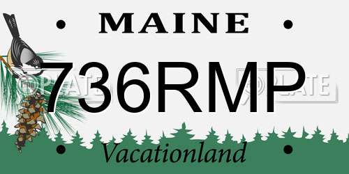 736RMP Maine License Plate
