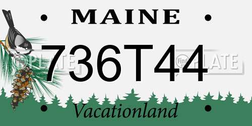 736T44 Maine License Plate