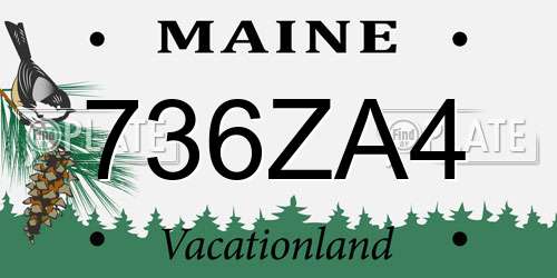 736ZA4 Maine License Plate