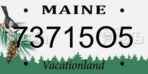 73715O5 Maine License Plate