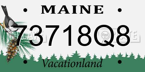 73718Q8 Maine License Plate