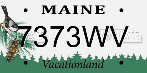 7373WV Maine License Plate