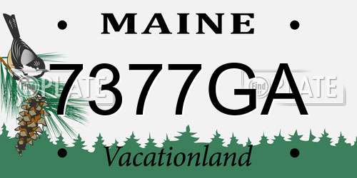 7377GA Maine License Plate