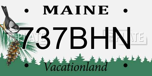 737BHN Maine License Plate
