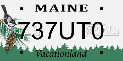 737UT0 Maine License Plate