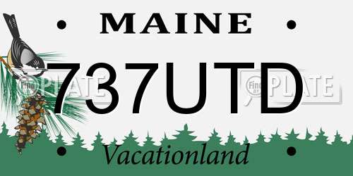737UTD Maine License Plate