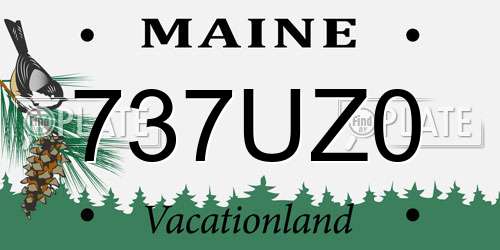 737UZ0 Maine License Plate