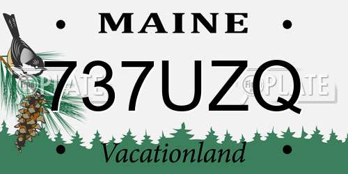 737UZQ Maine License Plate