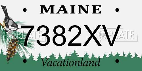 7382XV Maine License Plate