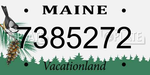 7385272 Maine License Plate