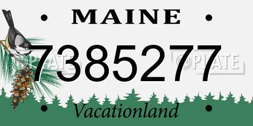 7385277 Maine License Plate