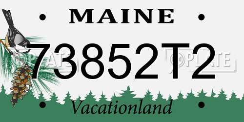 73852T2 Maine License Plate