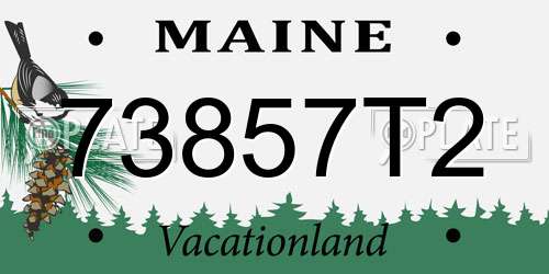 73857T2 Maine License Plate