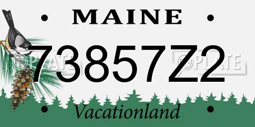 73857Z2 Maine License Plate
