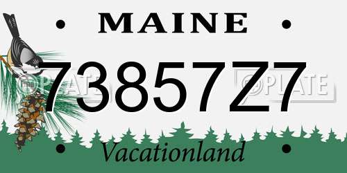 73857Z7 Maine License Plate
