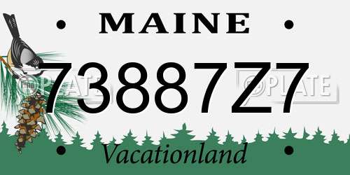73887Z7 Maine License Plate