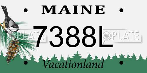 7388L Maine License Plate