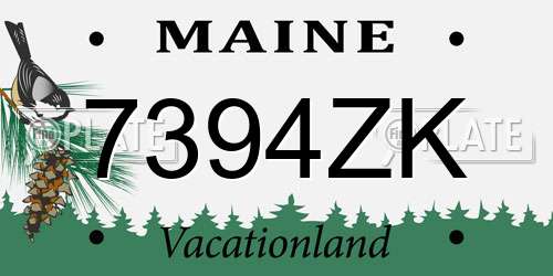 7394ZK Maine License Plate