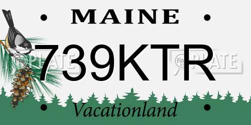 739KTR Maine License Plate