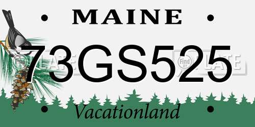73GS525 Maine License Plate