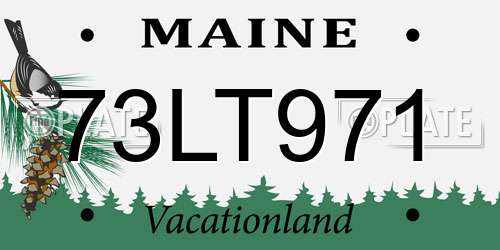 73LT971 Maine License Plate