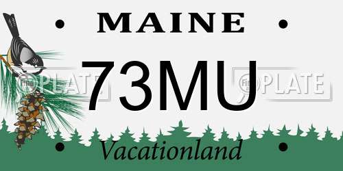73MU Maine License Plate