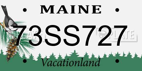 73SS727 Maine License Plate