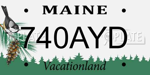 740AYD Maine License Plate