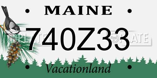 740Z33 Maine License Plate