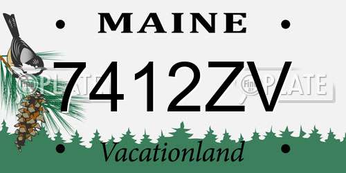 7412ZV Maine License Plate