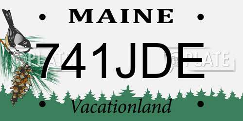 741JDE Maine License Plate