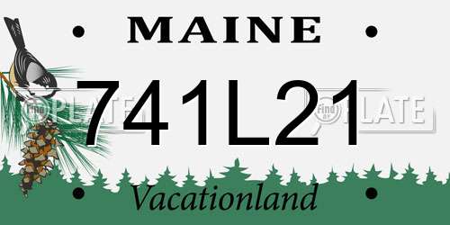 741L21 Maine License Plate