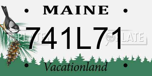 741L71 Maine License Plate
