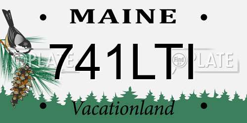 741LTI Maine License Plate