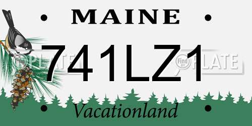 741LZ1 Maine License Plate
