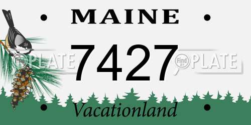 7427 Maine License Plate