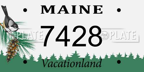 7428 Maine License Plate