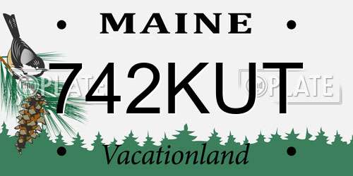 742KUT Maine License Plate