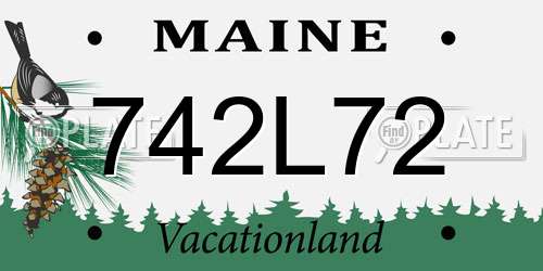 742L72 Maine License Plate