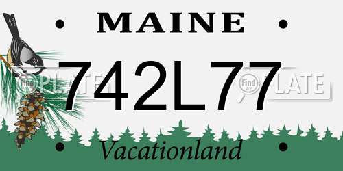 742L77 Maine License Plate
