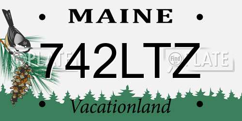 742LTZ Maine License Plate