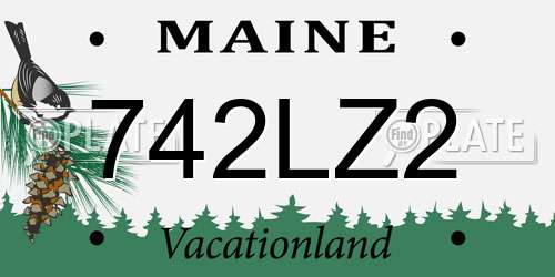 742LZ2 Maine License Plate