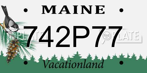 742P77 Maine License Plate