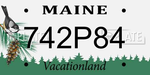 742P84 Maine License Plate