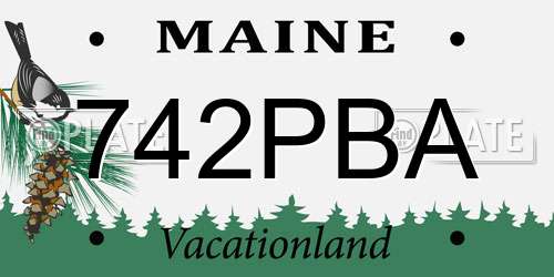 742PBA Maine License Plate