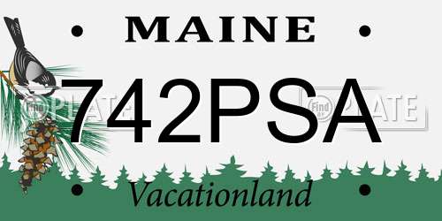 742PSA Maine License Plate