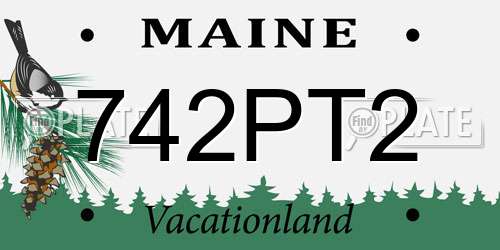 742PT2 Maine License Plate