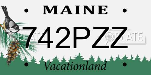 742PZZ Maine License Plate